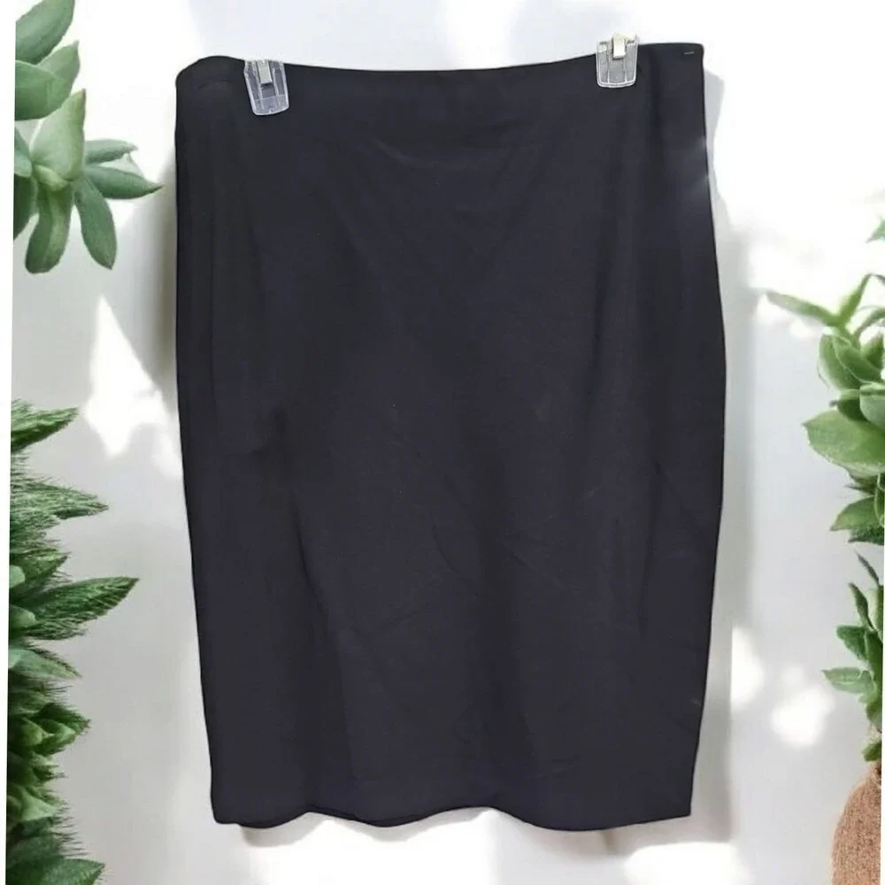 Grace‎ Career Pencil Skirt Black, Gold Zipper, Stretch Womams Size 12